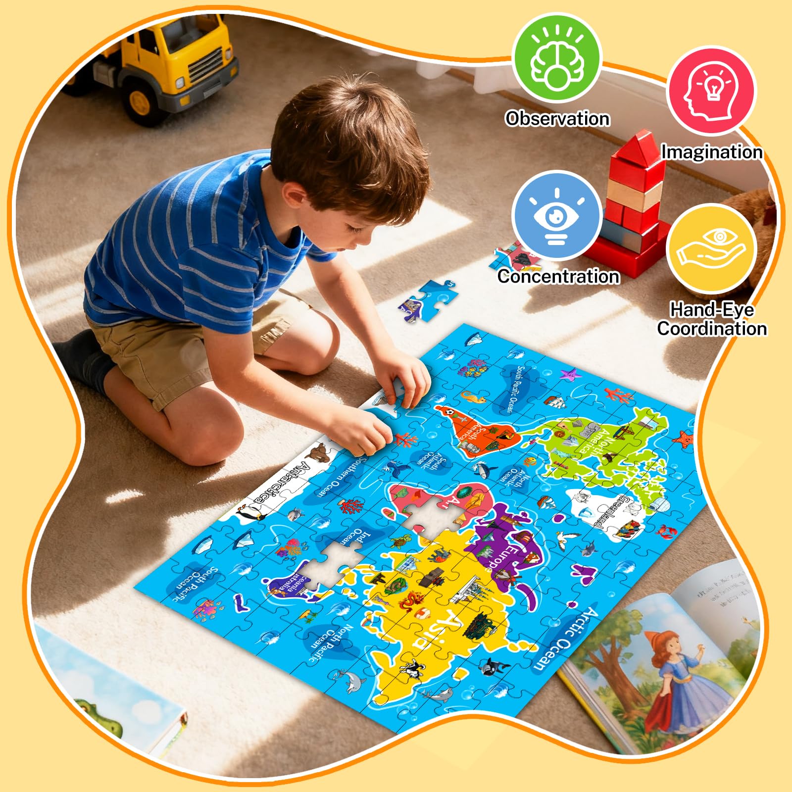 Kazmido 1:1 reference poster included for guided puzzle assembly