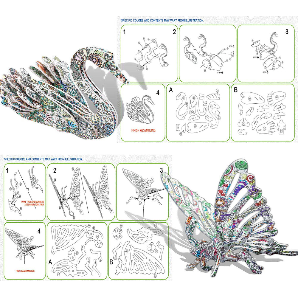 KAZOKU 3D coloring puzzle goose for kids; enhances color recognition and pattern planning.