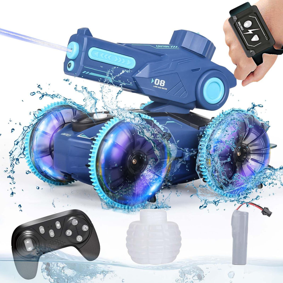 KB KAIBO 3-in-1 RC car on land and water transition for versatile play