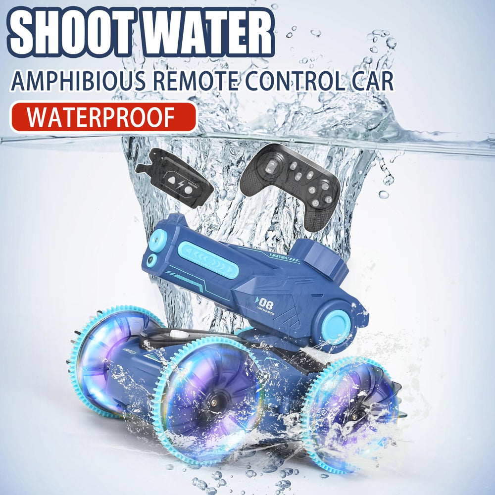 KB KAIBO RC car with water gun in action for pool and lake fun