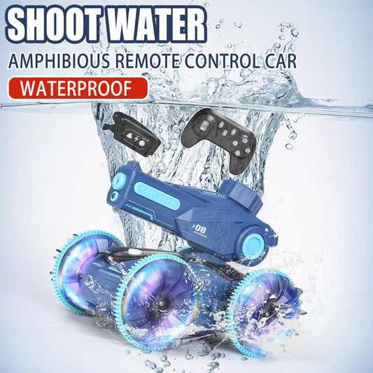 KB KAIBO RC car with water gun in action for pool and lake fun