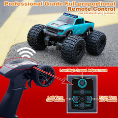 KB KAIBO 8816 RC car in action across grass, sand, and water