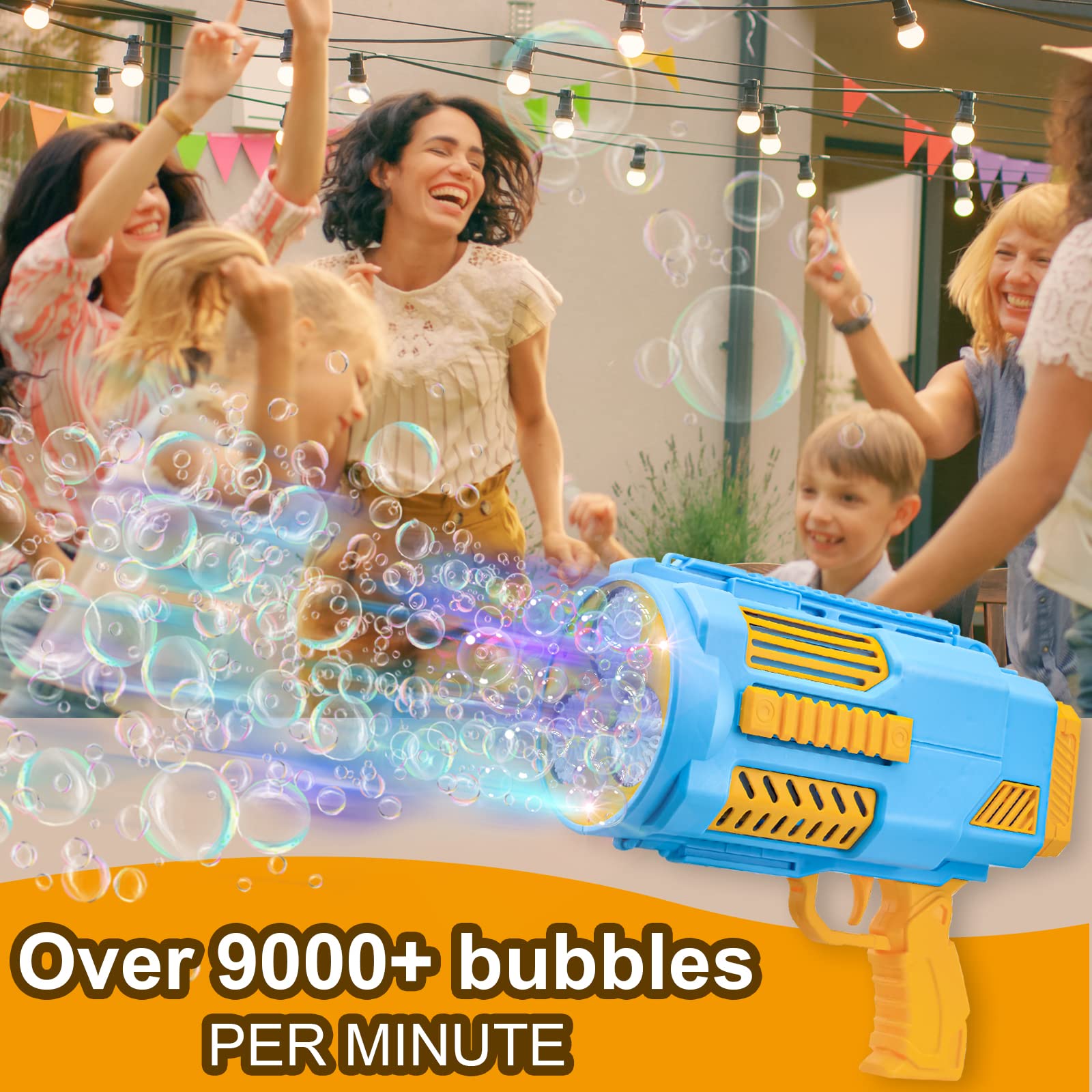 KB KAIBO bubble gun in action emitting thousands of bubbles