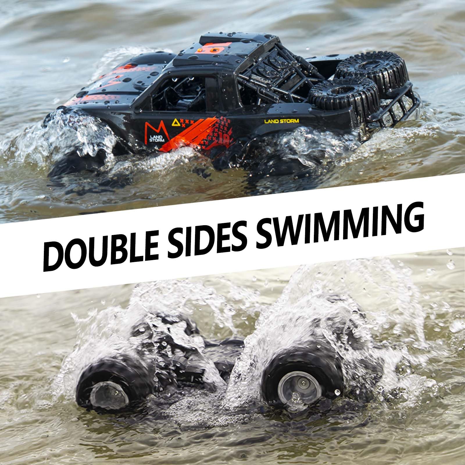 KB KAIBO RC car with rugged 4WD tires conquering mud and sand.