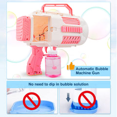 KB KAIBO bubble gun pink with light on for magical outdoor play.