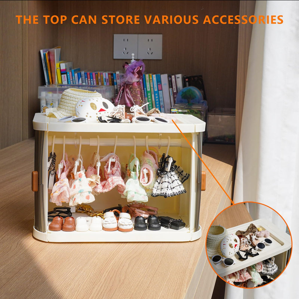 KBBYT versatile organizer for hair bows and cosmetics alongside clothes.