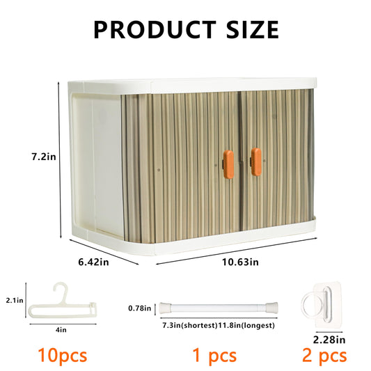 KBBYT doll wardrobe top display rack with small accessories within reach.