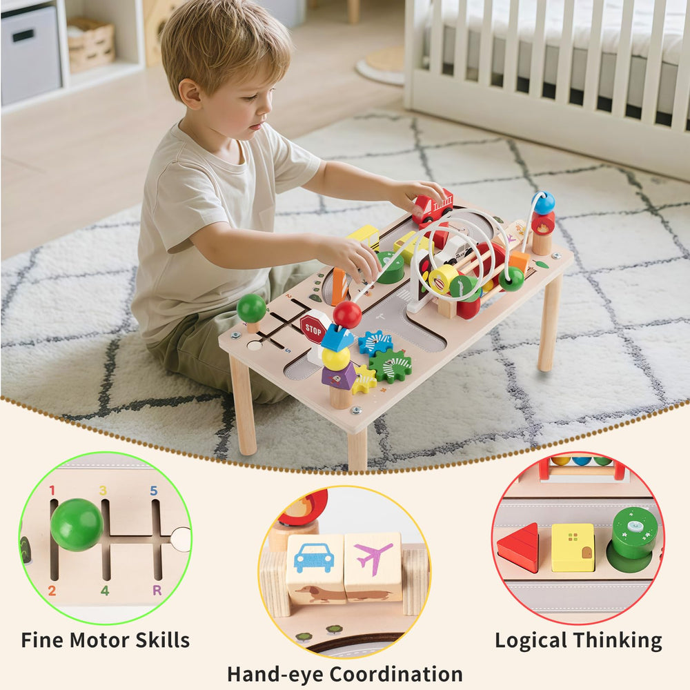 KDSFT Activity Table shape sorter supports hand-eye coordination and problem solving.