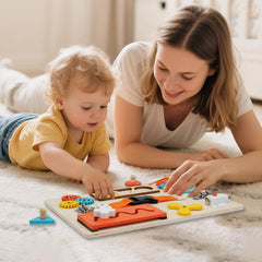 KDSFT Montessori Busy Board shape sorters bolster color and shape recognition