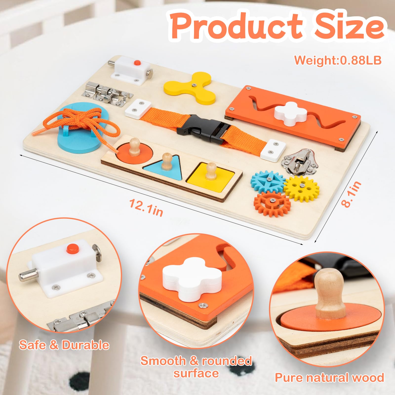 KDSFT Montessori Busy Board spinning gears invite sensory exploration