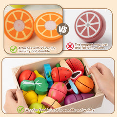 KDSFT peeler and wooden storage box keep toys organized for tidy play.