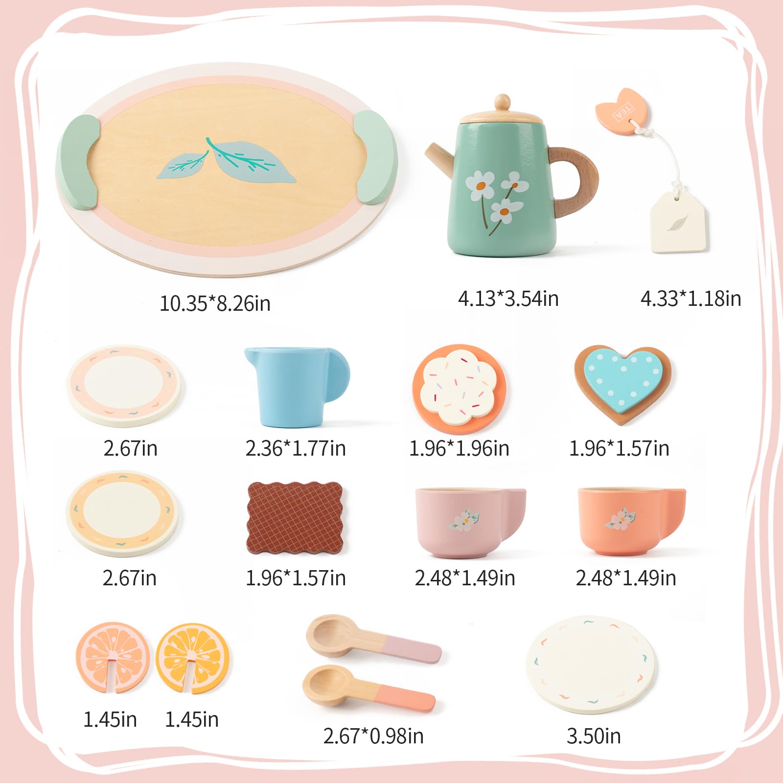 KDSFT Tea Party Set spoons support fine motor skills through serving play.