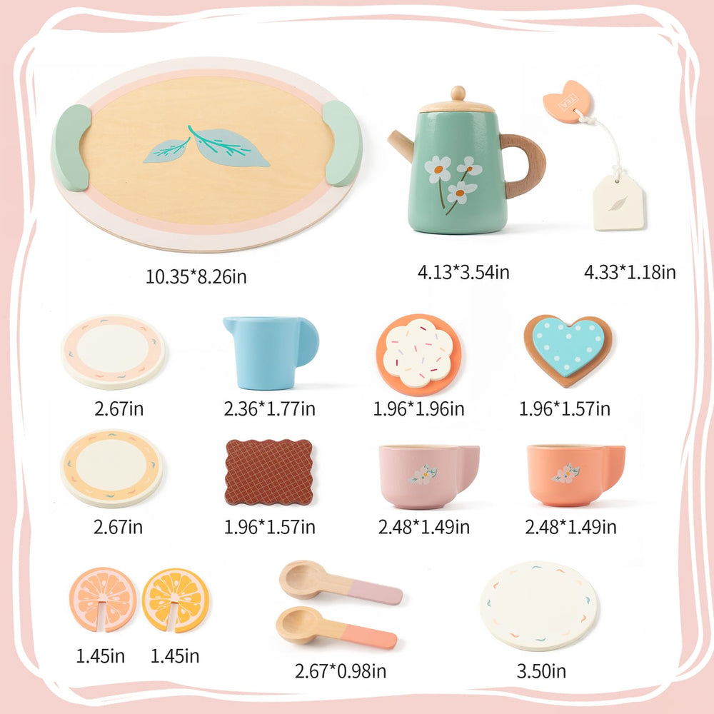 KDSFT Tea Party Set spoons support fine motor skills through serving play.