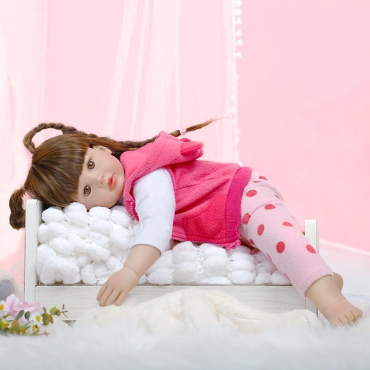Kdudgso toddler doll with long hair for imaginative styling.