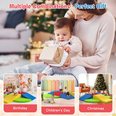 KEALIANA blocks arranged on the floor create a versatile mini gym for toddlers.