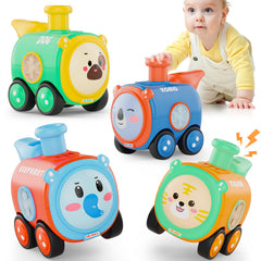Keamaidy baby train car in bright colors to promote color learning during play
