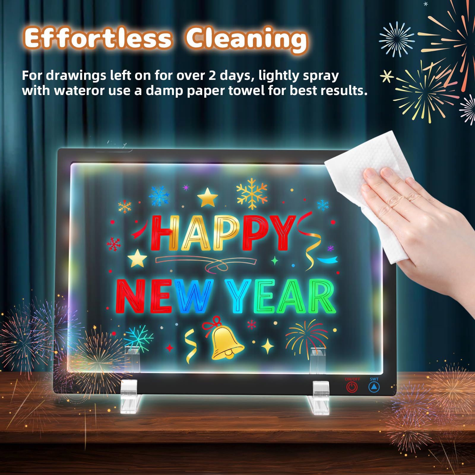 KEAMIMU LED Note Board comes with cleaning cloth and hanging kits.