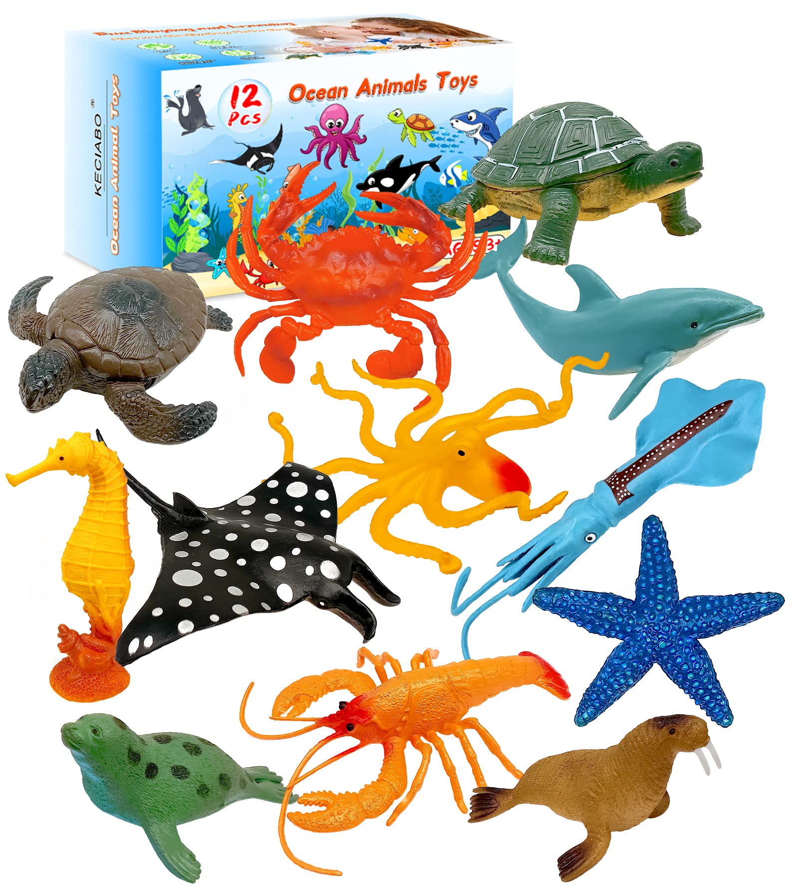 KECIABO Ocean Dolphin figure for bath play and imaginative water fun