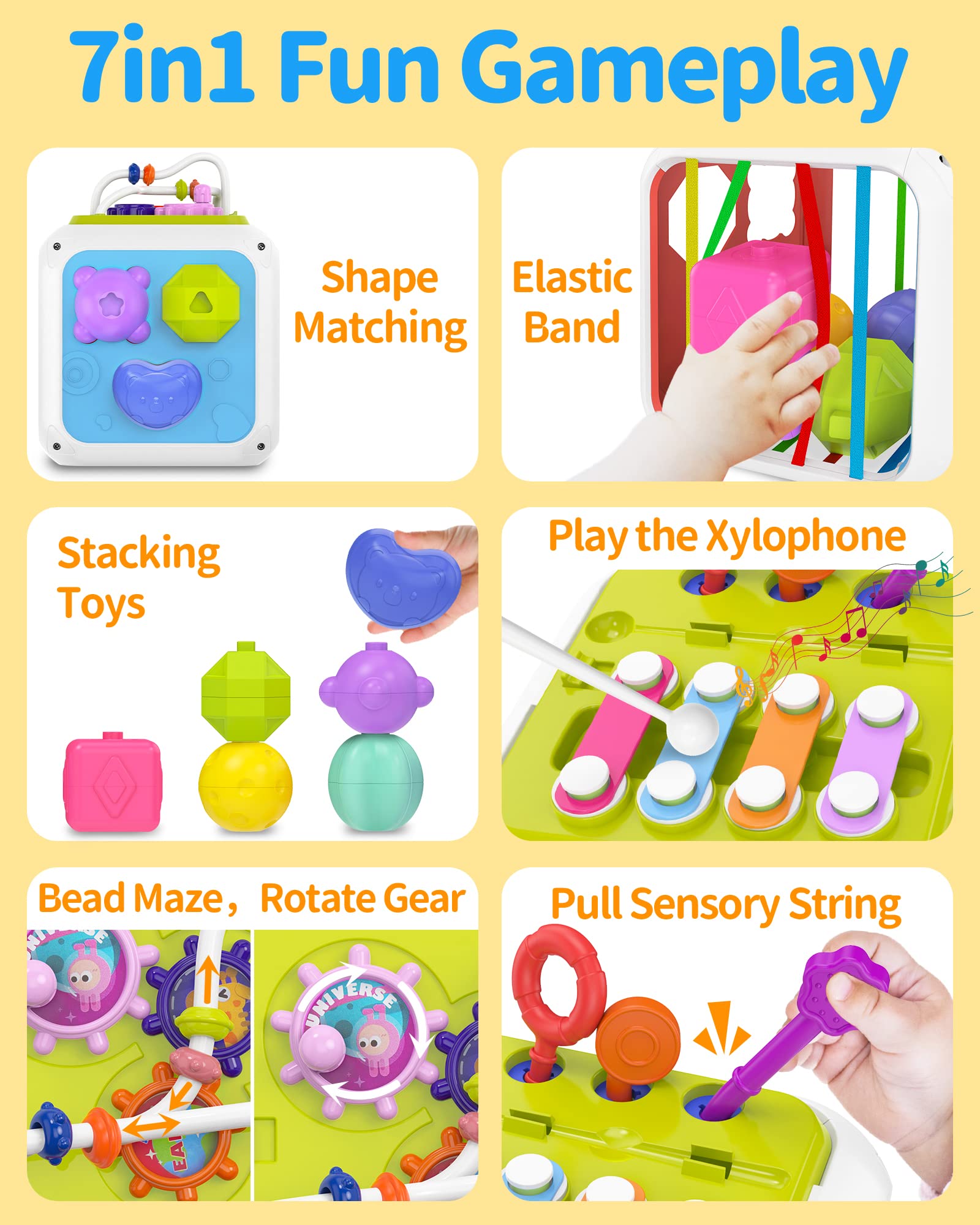 Kecristv shape sorter supports color and shape recognition and problem solving