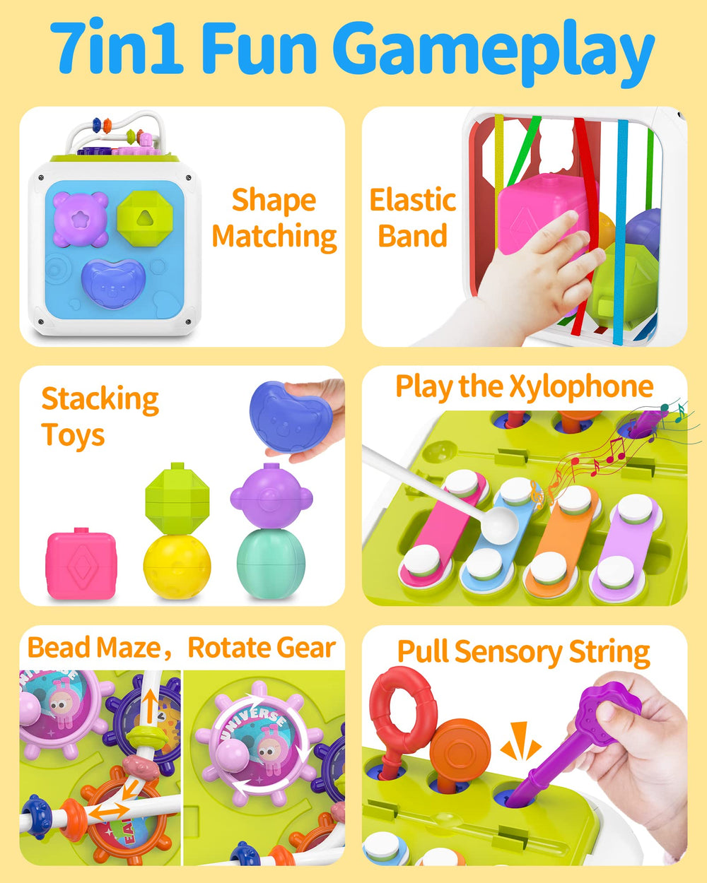 Kecristv shape sorter supports color and shape recognition and problem solving