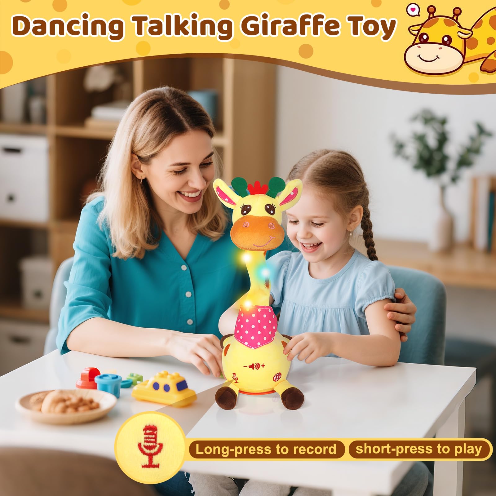 Keculf Dancing Giraffe Toy adjustable volume for environments.