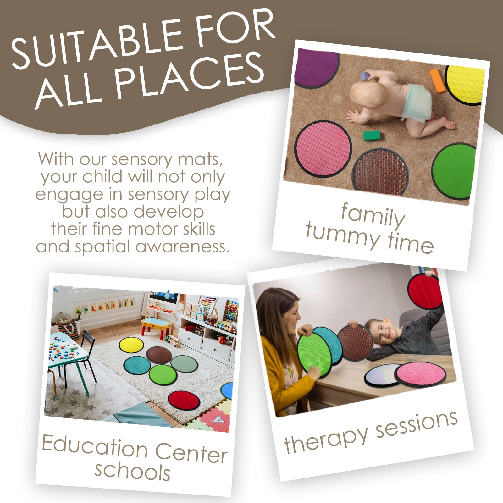 Keculf gift-ready sensory mats for home therapy and classroom activities.