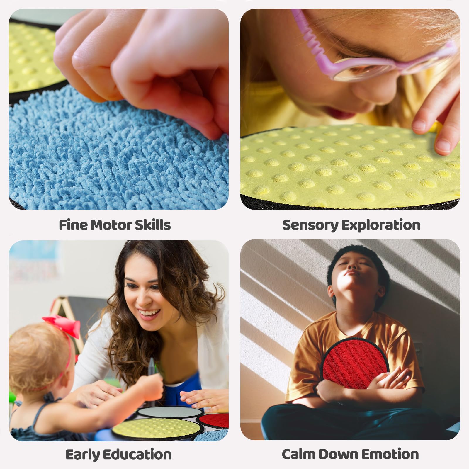 Keculf sensory mats with non-slip back for safe, kid-friendly use at home or school.