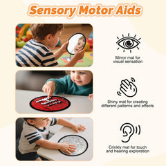 Keculf sensory wall panel shows textures to support fine motor and sensory integration.