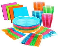 Kedudes neon plates nine-inch glow for vibrant party tables