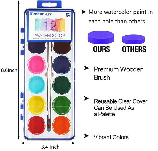 Keebor wood brush set included for smooth strokes in kids' artwork.