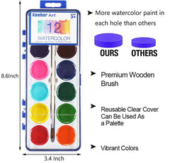 Keebor wood brush set included for smooth strokes in kids' artwork.