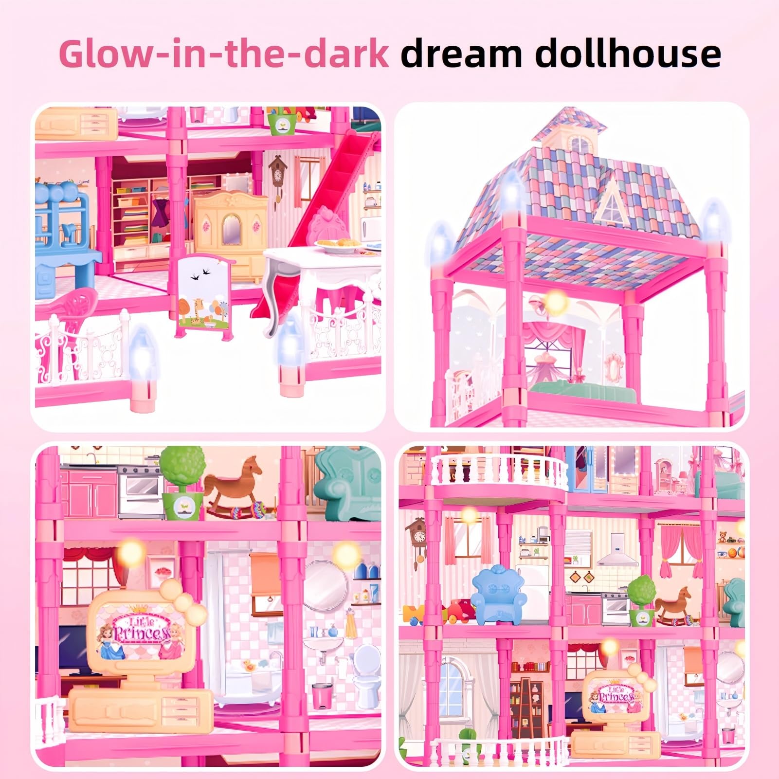 Keefun doll house with two figures and puppies for nurturing stories