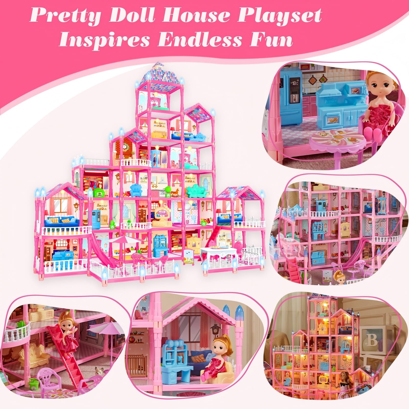 Keefun doll house includes 24 furniture pieces for customizable decor