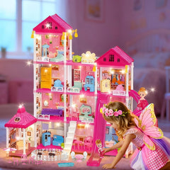 Keefun doll house LED-lit rooms for cozy, magical playtime