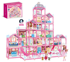 Keefun doll house pink dream house with vibrant color for imaginative play