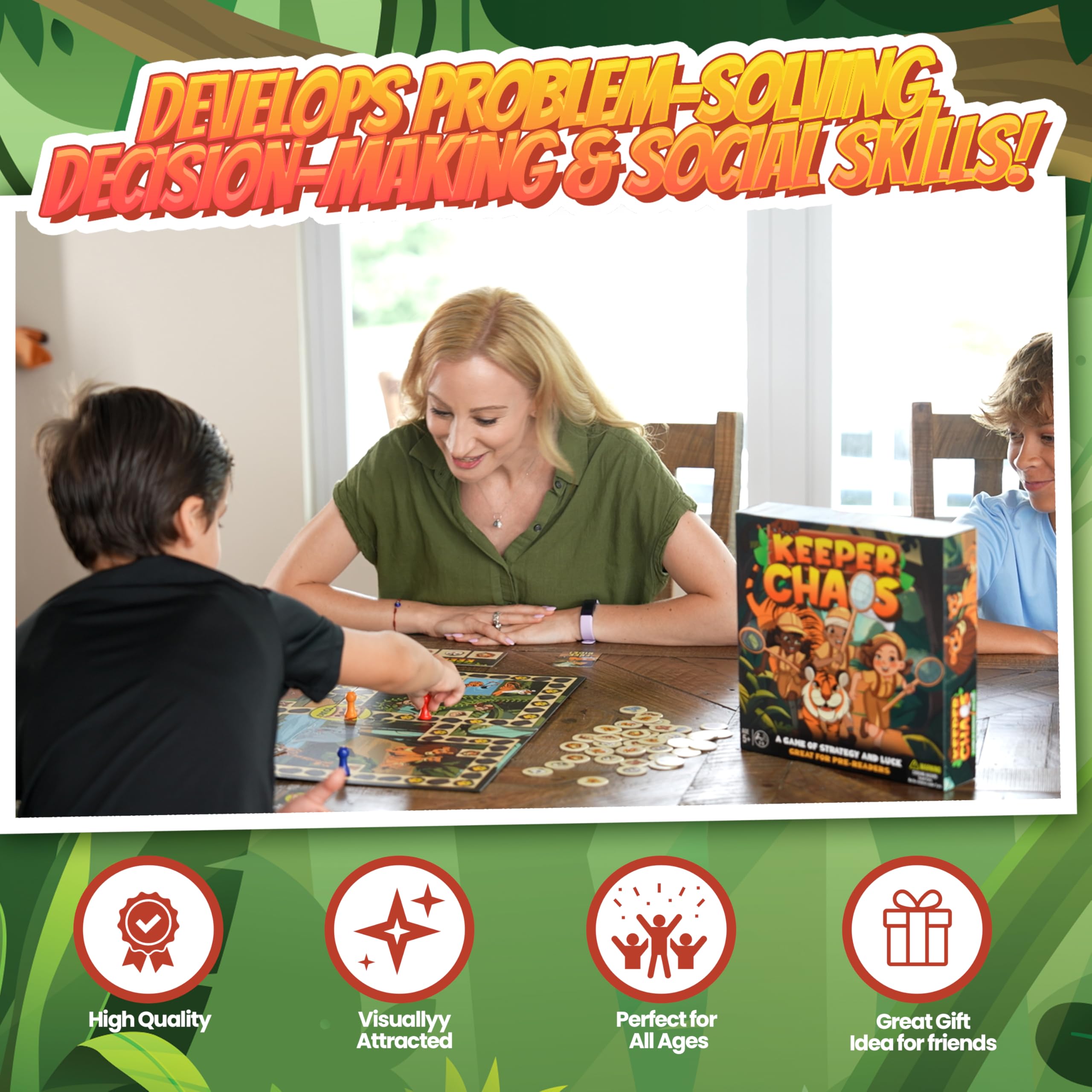 Keeper Chaos setup guide and components for easy family game night