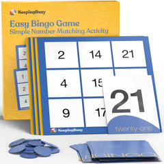 Keeping Busy bingo dementia calling cards, large and legible for inclusive group play.