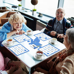 Keeping Busy dementia levels blue and yellow boards offer scalable difficulty.