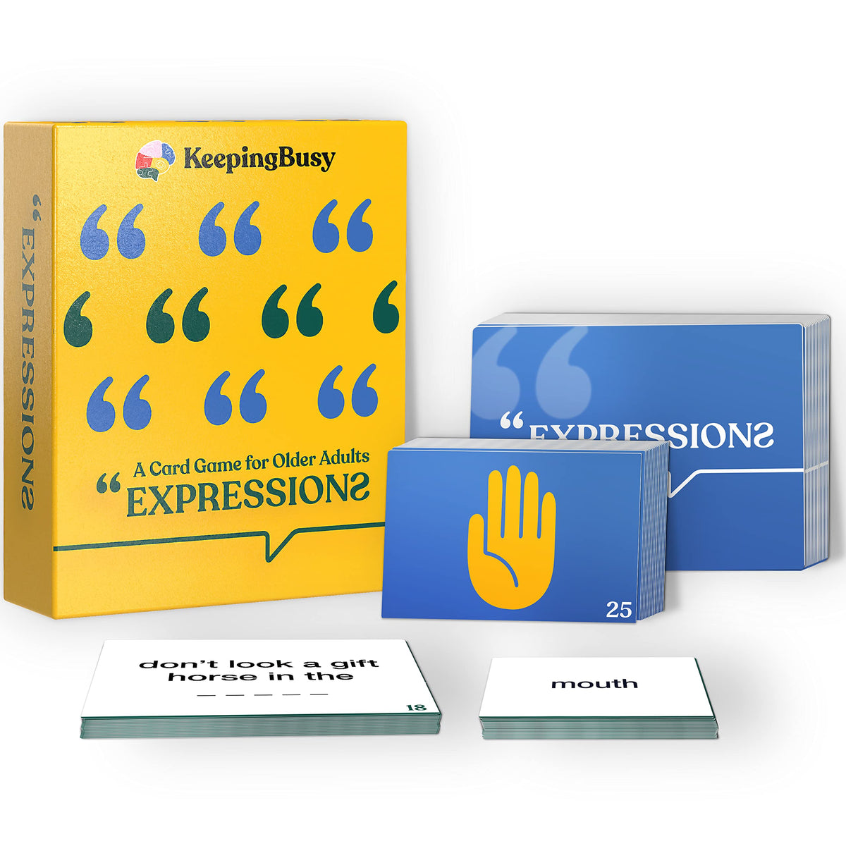 Keeping Busy Expressions Series 1 cover showcasing engaging dementia activity kit for seniors
