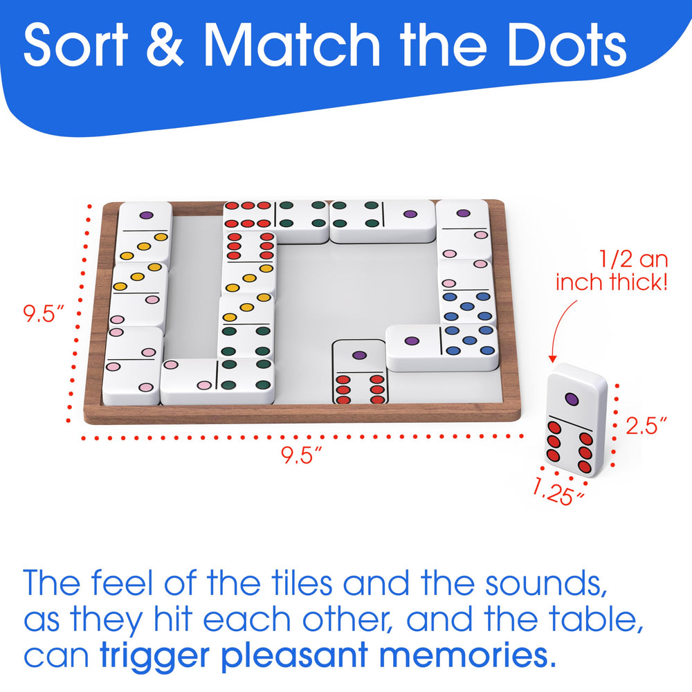 Keeping Busy Match The Dots Dominoes tiles provide tactile engagement for cognitive stimulation at home.