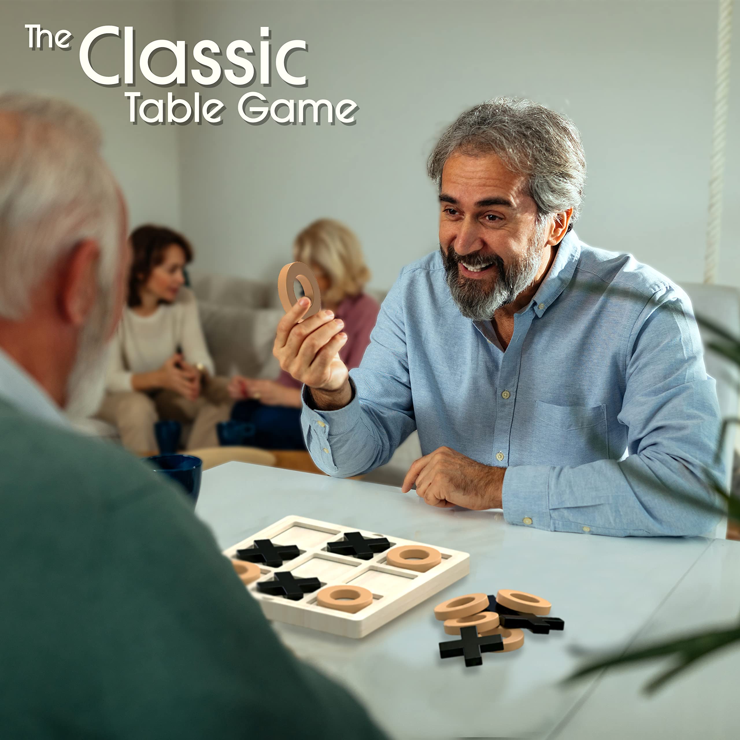 Keeping Busy table-top decor dementia games image blends with living room and prompts conversation.