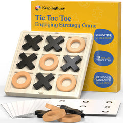 Keeping Busy wooden tic tac toe templates with large pieces for easy handling at home.