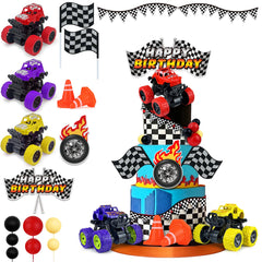 KeePARTY truck cake topper red for bold birthday cake decoration
