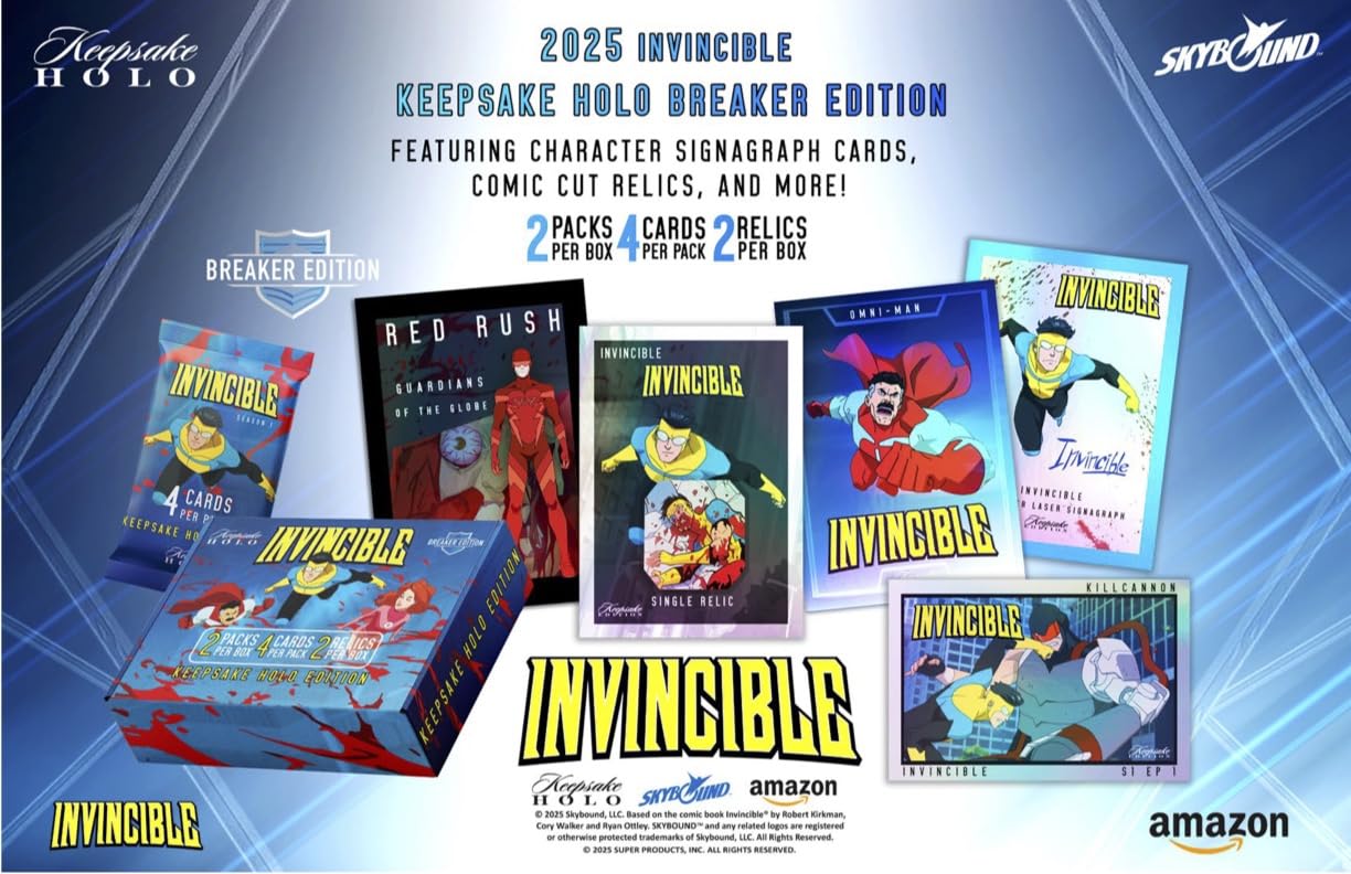 Keepsake Invincible Breakers Edition sealed packs highlighting premium foil