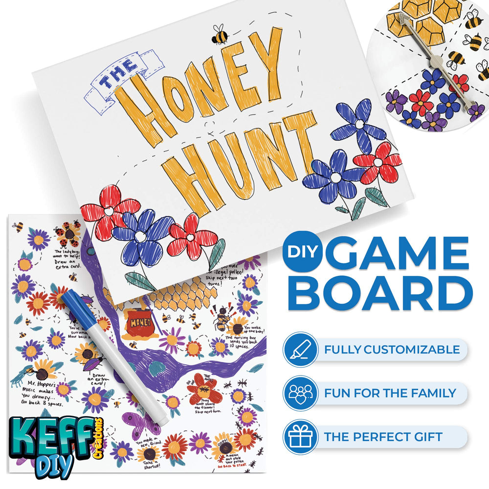 KEFF Make Your Own Board Game Set blank cards for writing rules and adventures.