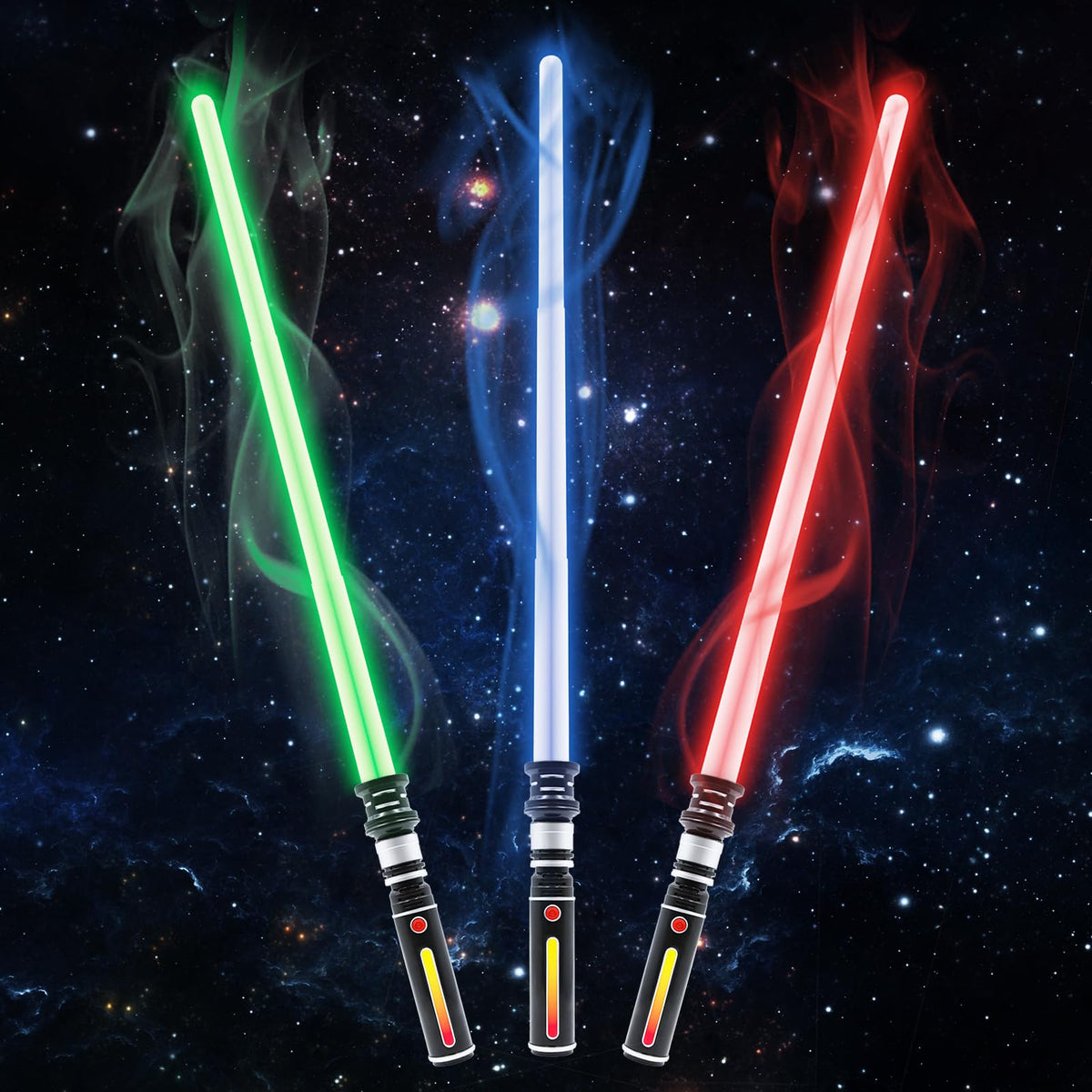 KEGOZ 3-pack light sabers in red green blue for exciting kids battles