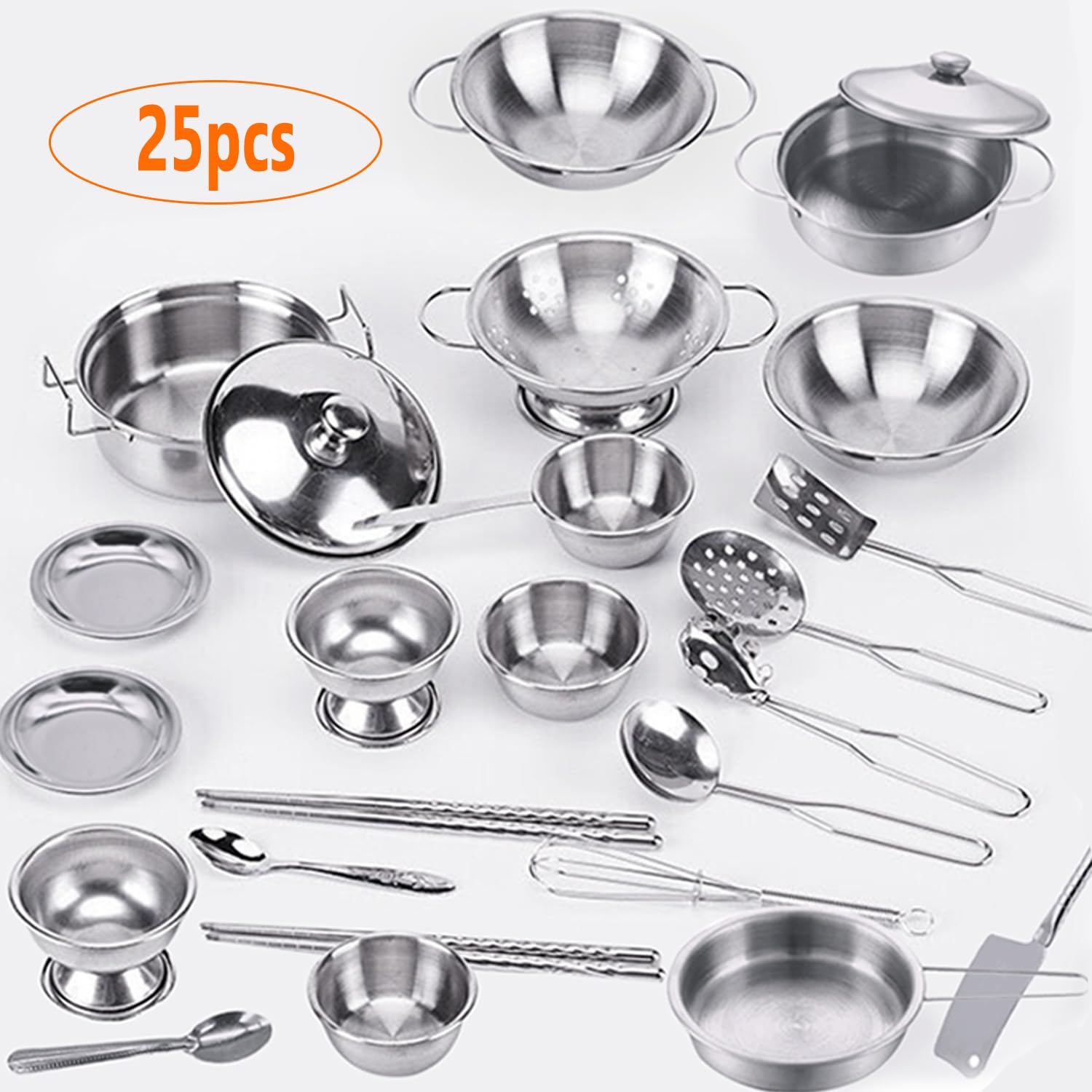 KEJIH kid-sized cookware with lids and pans for small hands and safe play