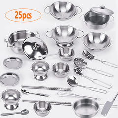 KEJIH kid-sized cookware with lids and pans for small hands and safe play