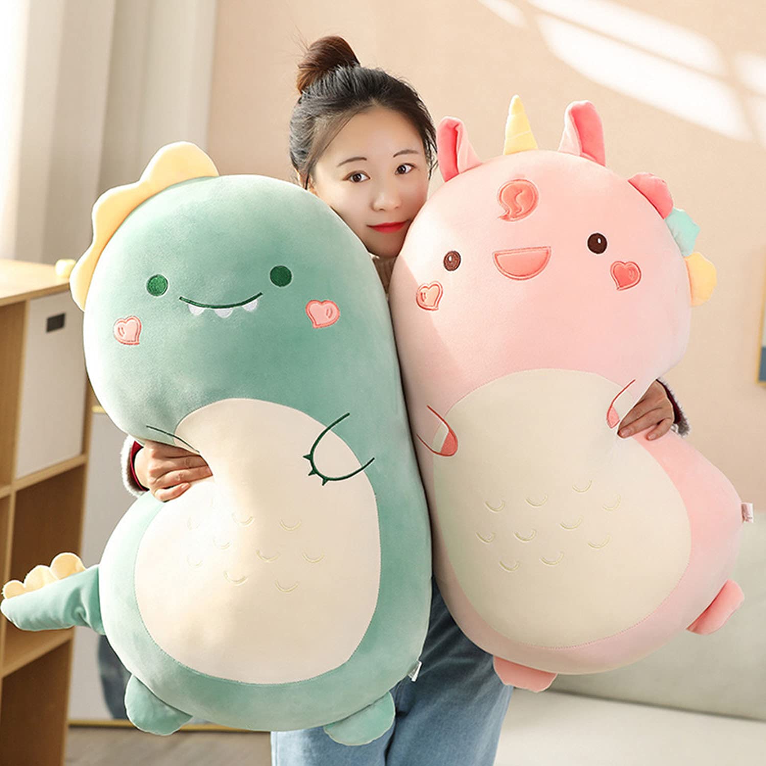 Kekeso dinosaur plush hug pillow 60cm in-room display, versatile kids decor