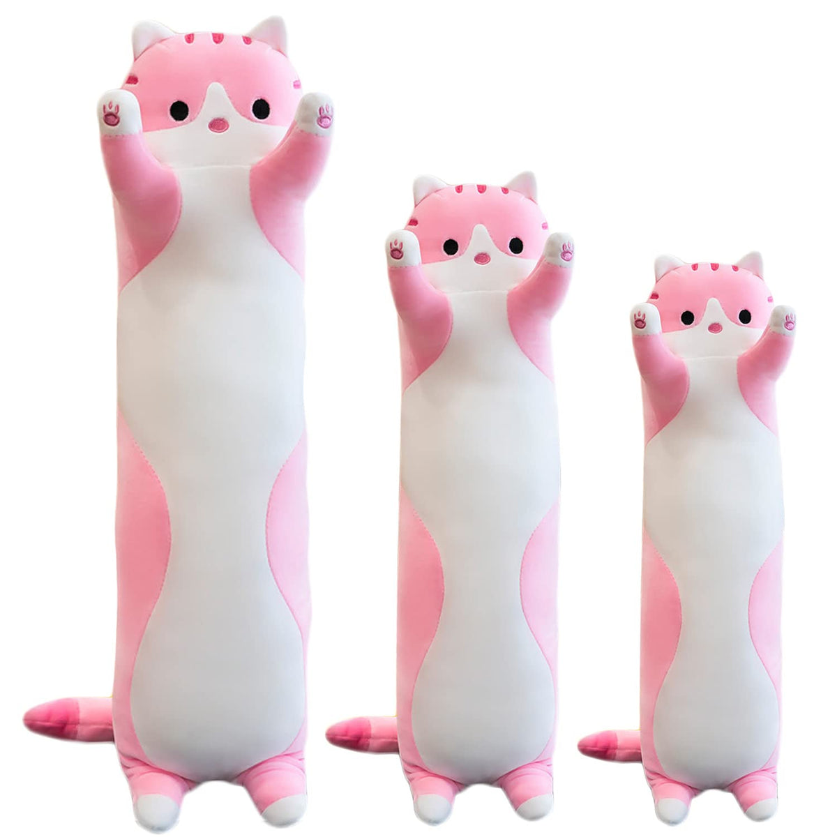 Kekeso giant cat pillow 110cm pink, ideal cuddle companion.